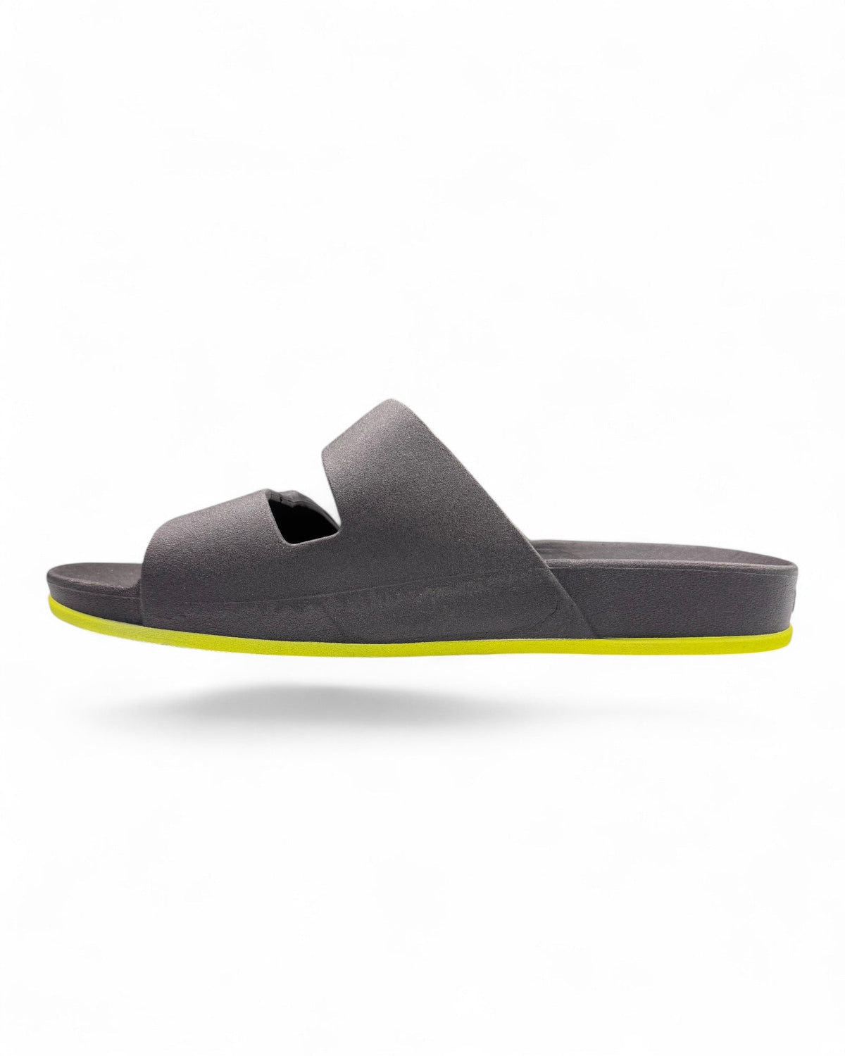 Profile view of Cacatoès Brasilia Carbone and Yellow men's double-strap sandals