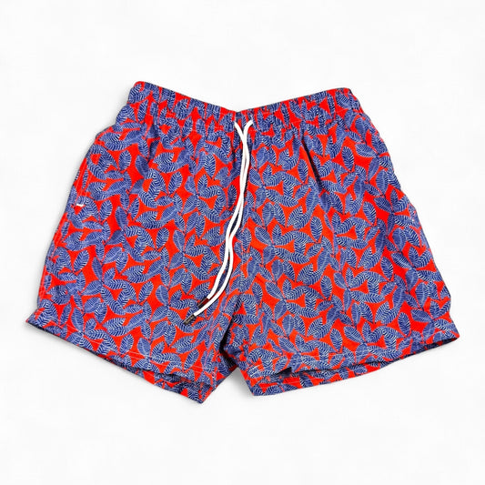 98 Coast Av. Red Print Swim Shorts