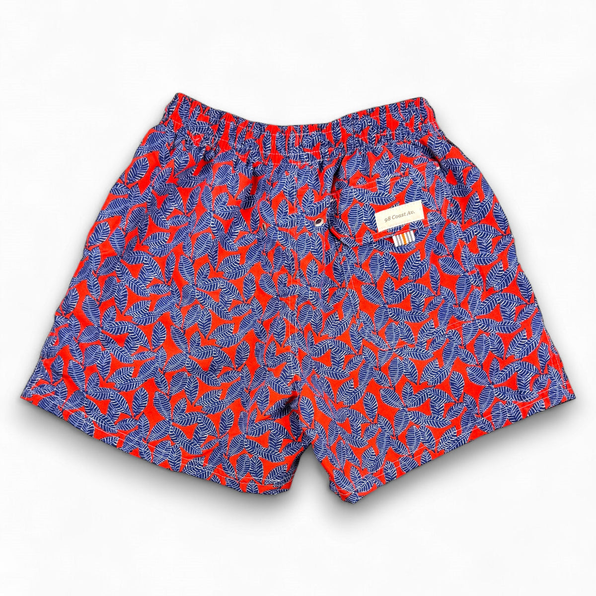 98 Coast Av. Red Print Swim Shorts